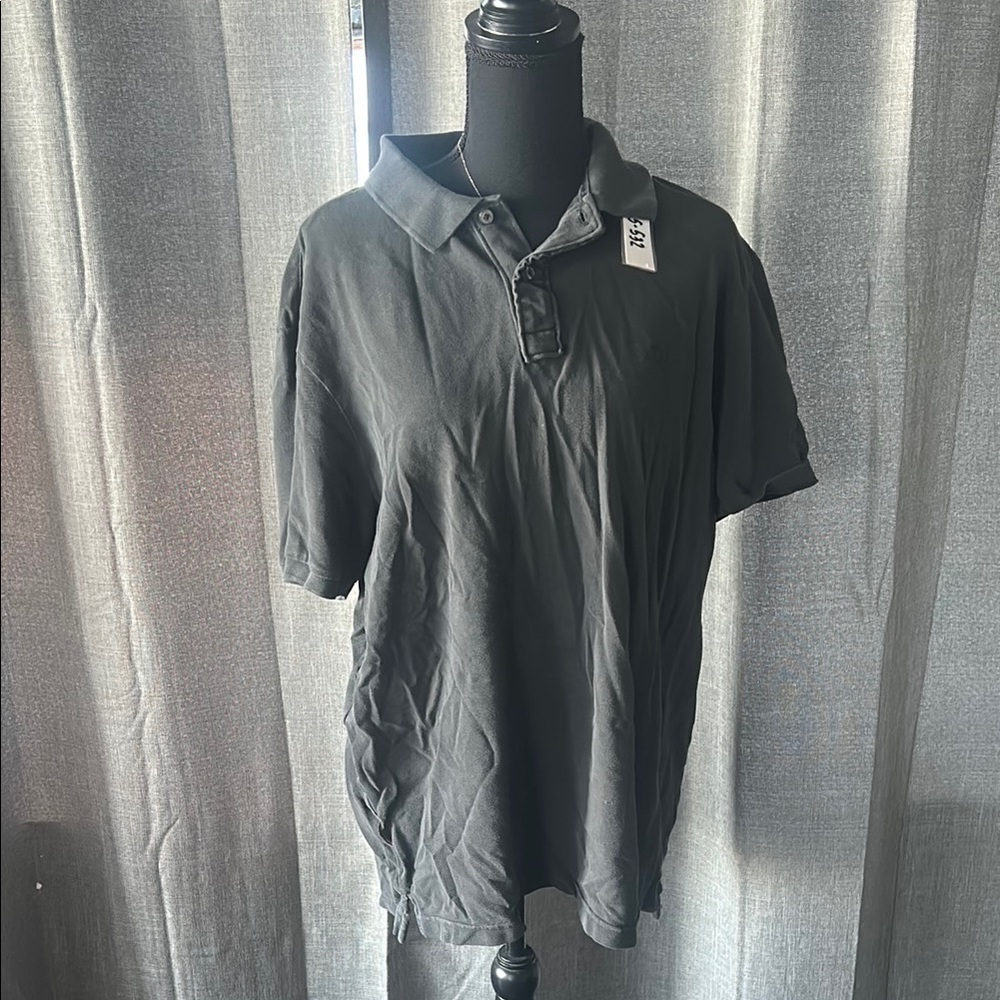 American Eagle Outfitters Gray Polo Shirt Relaxed Fit